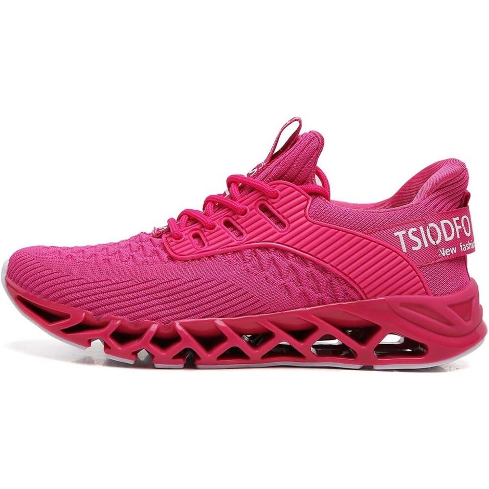 New Tsiodfo Womens Size 11 Hot Pink Lace Up Sport Running Walking Athletic Shoes